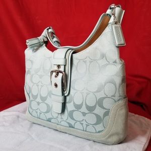 Coach Hamptons Small Hobo Handbag Light Blue
